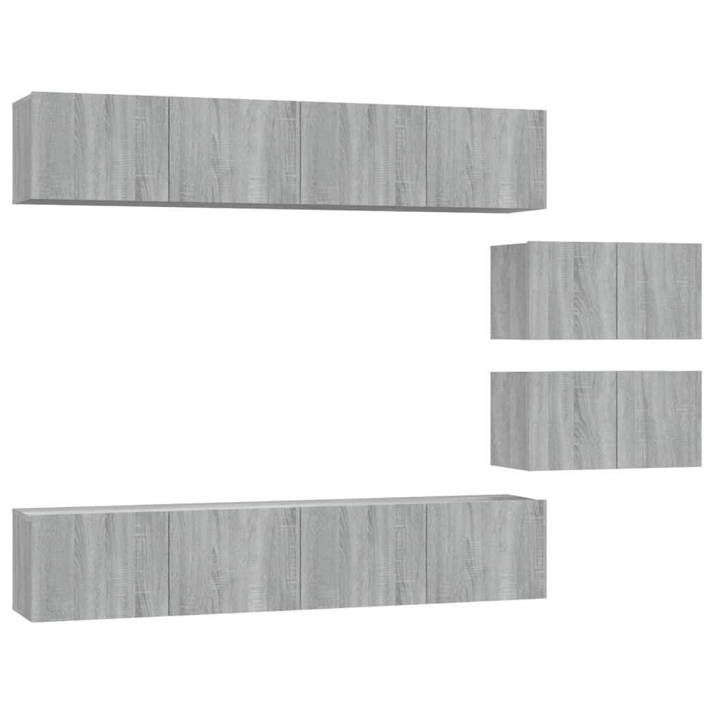vidaXL Set de muebles para TV 6 pzas madera contrachapada gris Sonoma