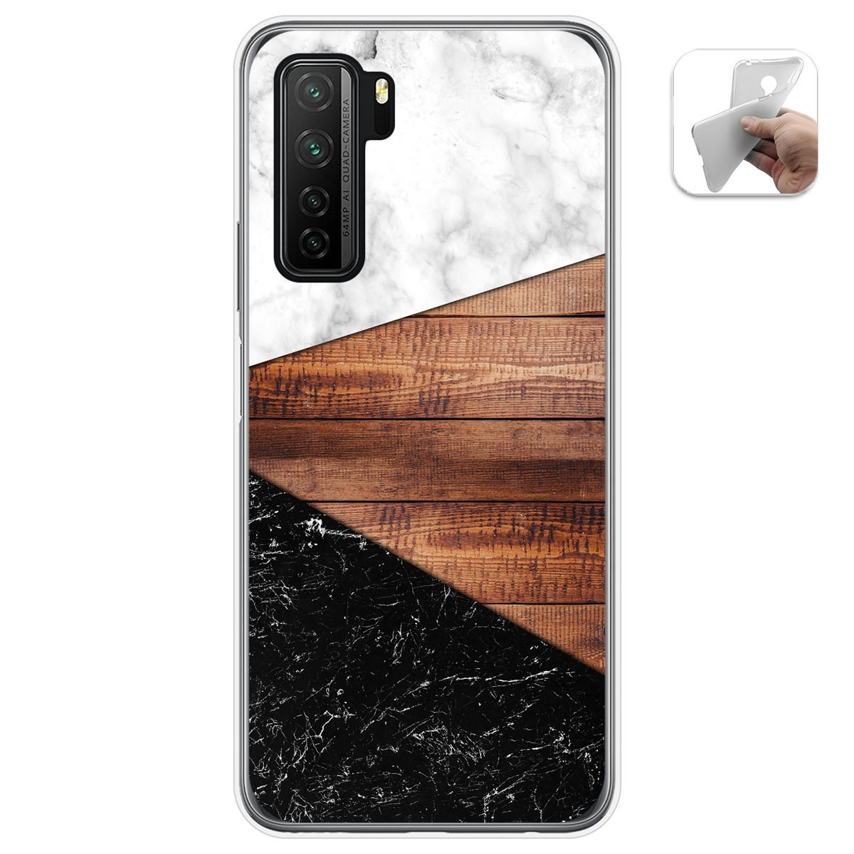 Tumundosmartphone Funda Gel Tpu para Huawei P40 Lite 5G diseño Mármol 11 Dibujos