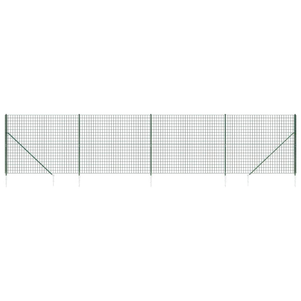 Vidaxl Cerca de Alambre con Pinchos de Anclaje 1.4x10m - Color Verde