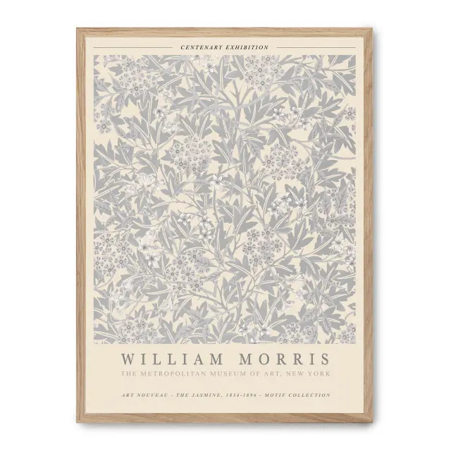 Cuadro art nouveau v 30x40cm, Póster impreso en papel de primera calidad de 180gr, montado sobre marco de madera MDF acabado roble., Arte - Pintores famosos - William Morris
