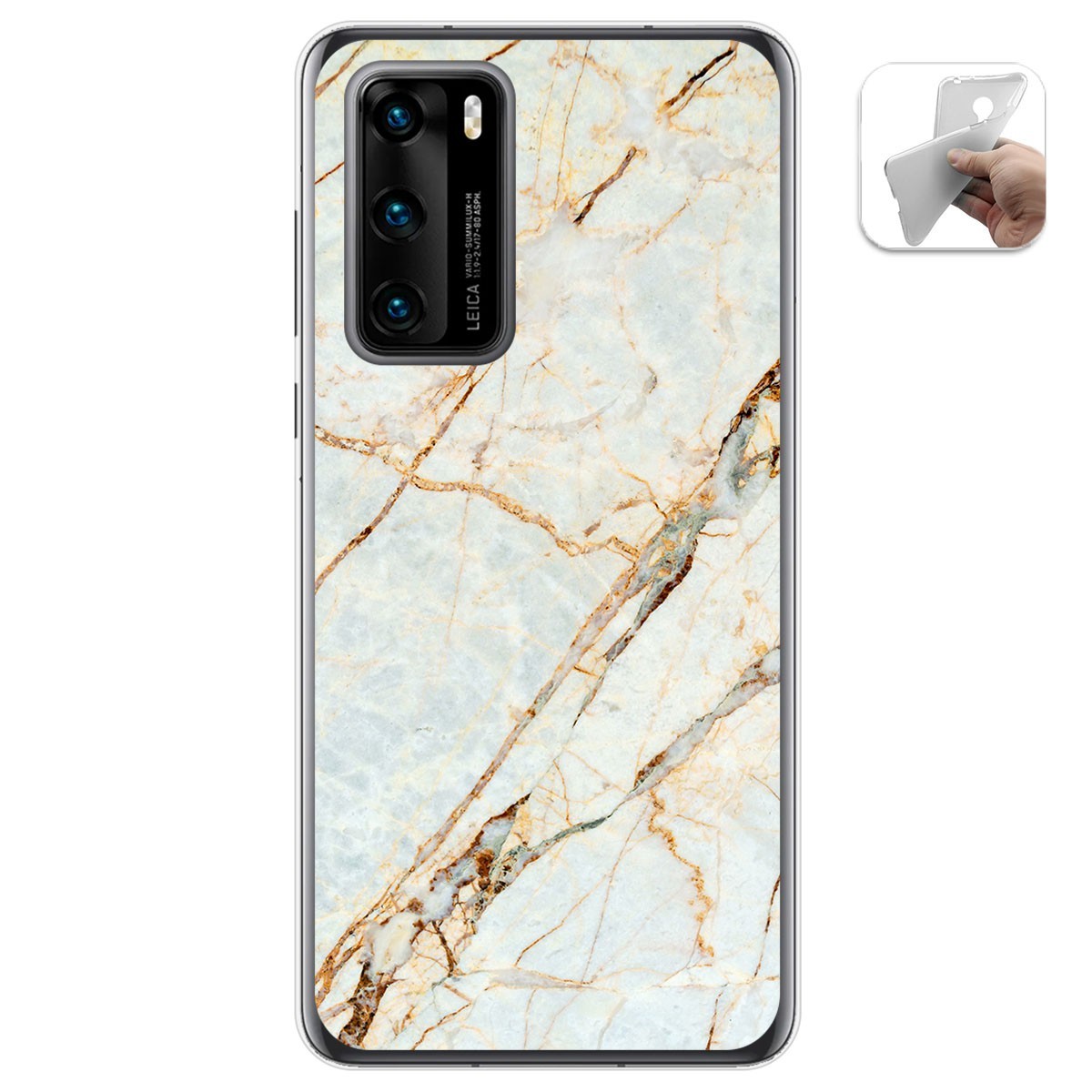 Tumundosmartphone Funda Gel Tpu para Huawei P40 diseño Mármol 13 Dibujos