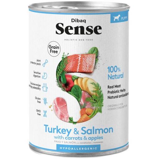Dibaq Comida Húmeda Sense Salmón y Pavo Puppy para Cachorros - 380 GR