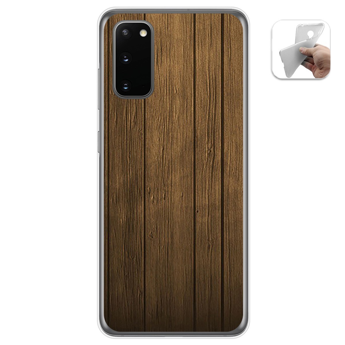 Tumundosmartphone Funda Gel Tpu para Samsung Galaxy A41 diseño Madera Dibujos