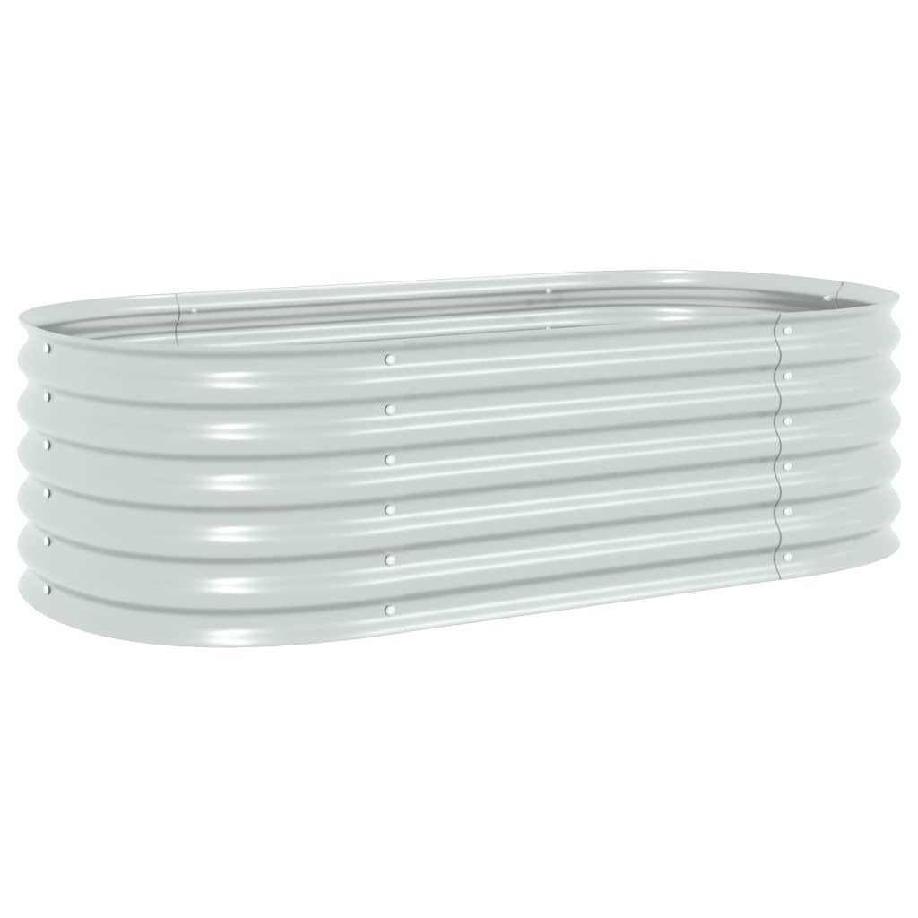 vidaXL Arriate de acero galvanizado 160x80x44 cm Color Plateado,  Gris,  y mas