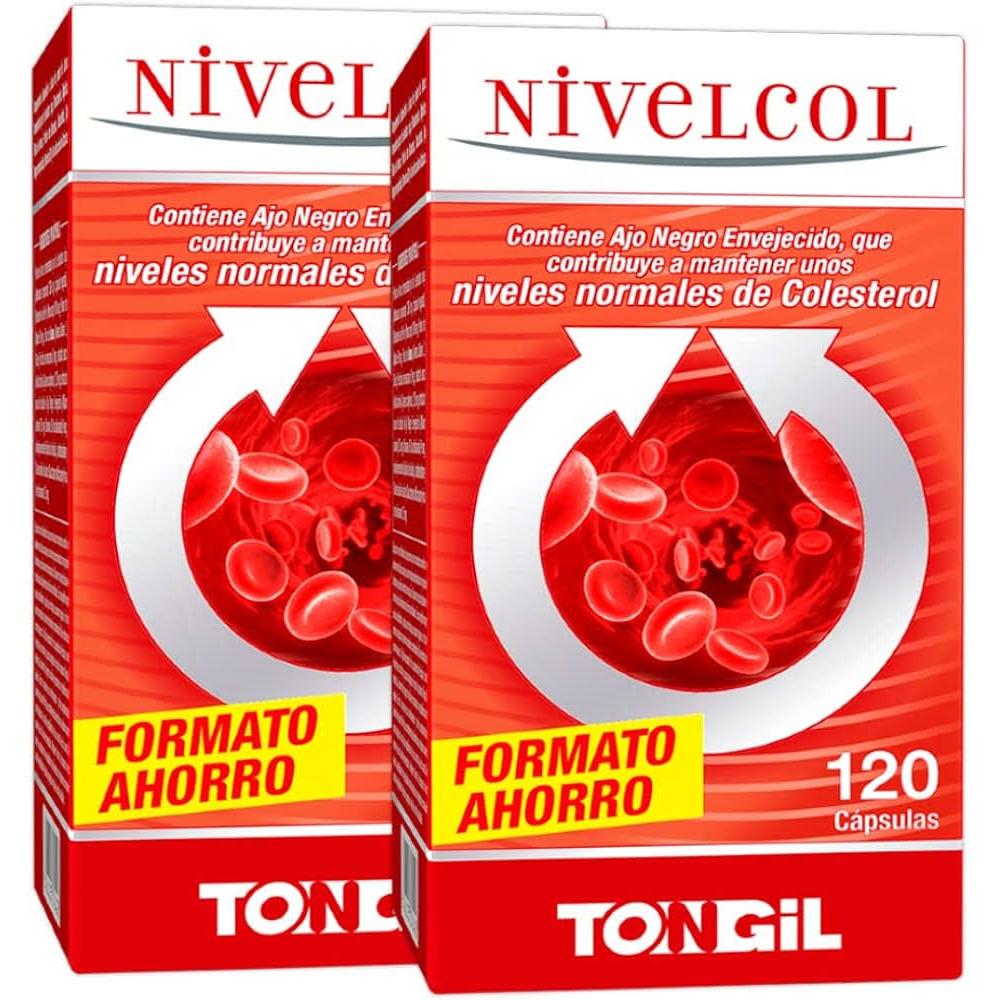 Pack 2  Nivelcol 120 cápsulas Tongil. Contribuye a mantener unos niveles normales de colesterol