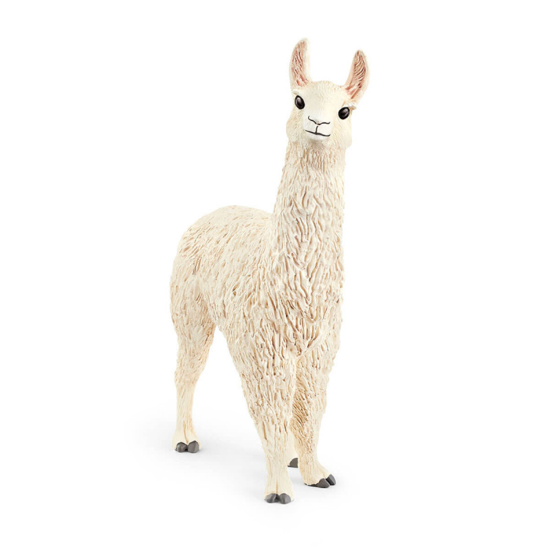 Figura Animal Schleich Lama de Pelaje Blanco - Juguete Educativo para Niños