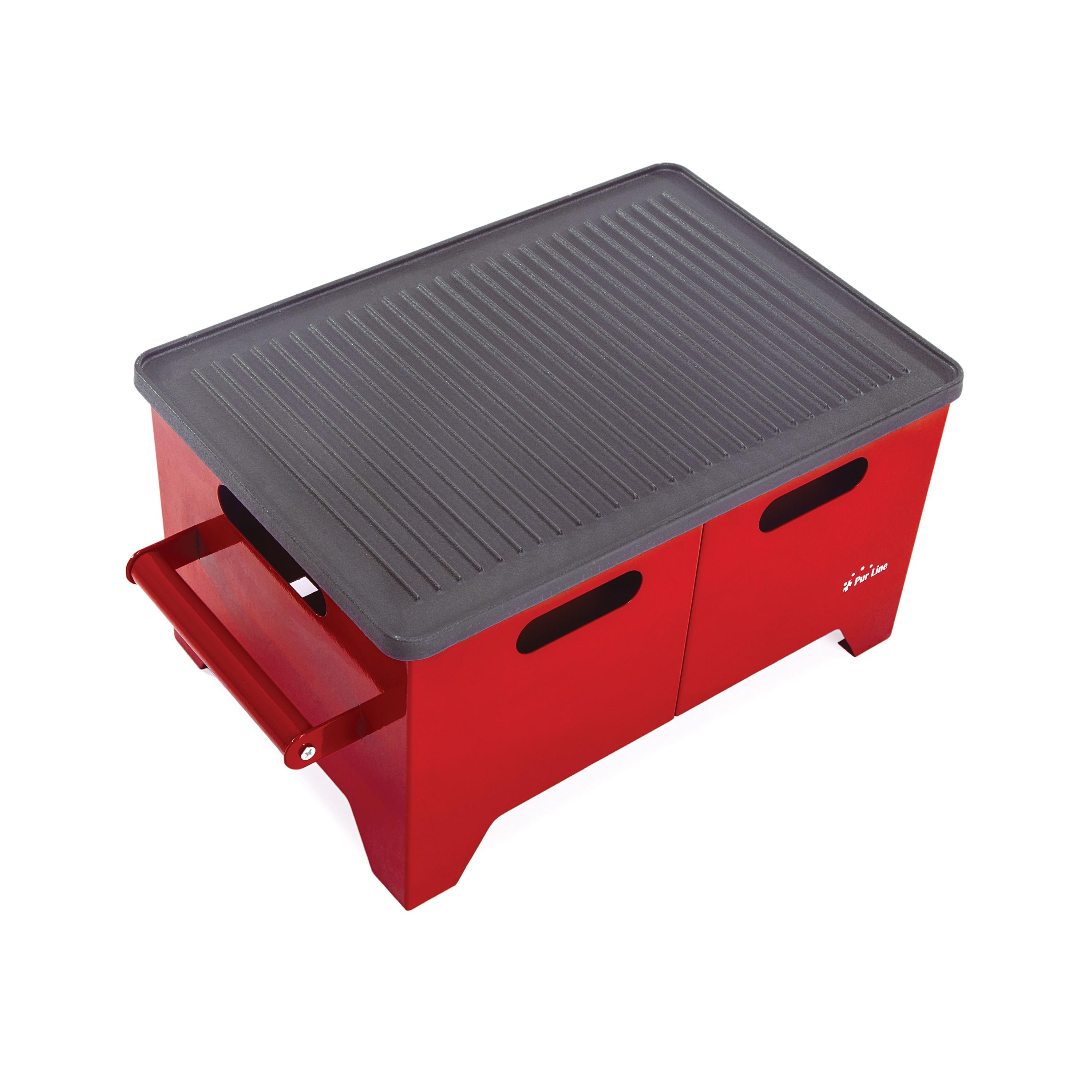Barbacoa de etanol 1.2L en acero negro y plancha de hierro Purline BB01