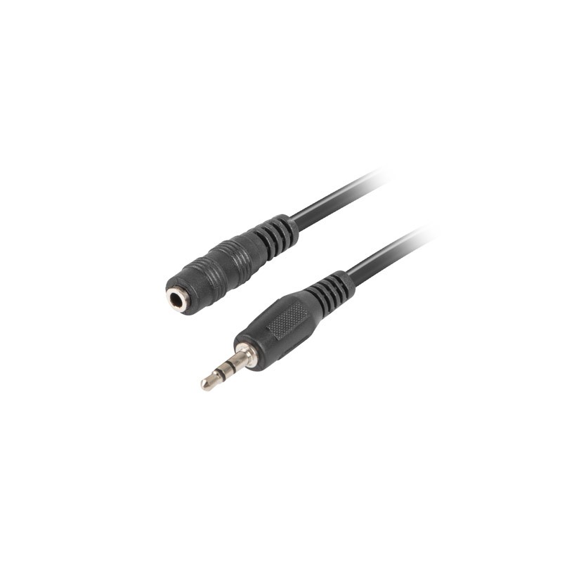 Lanberg - CA-MJFJ-10CC-0050-BK cable de audio 5 m 3,5mm Negro CA-MJFJ-10CC-0050-BK