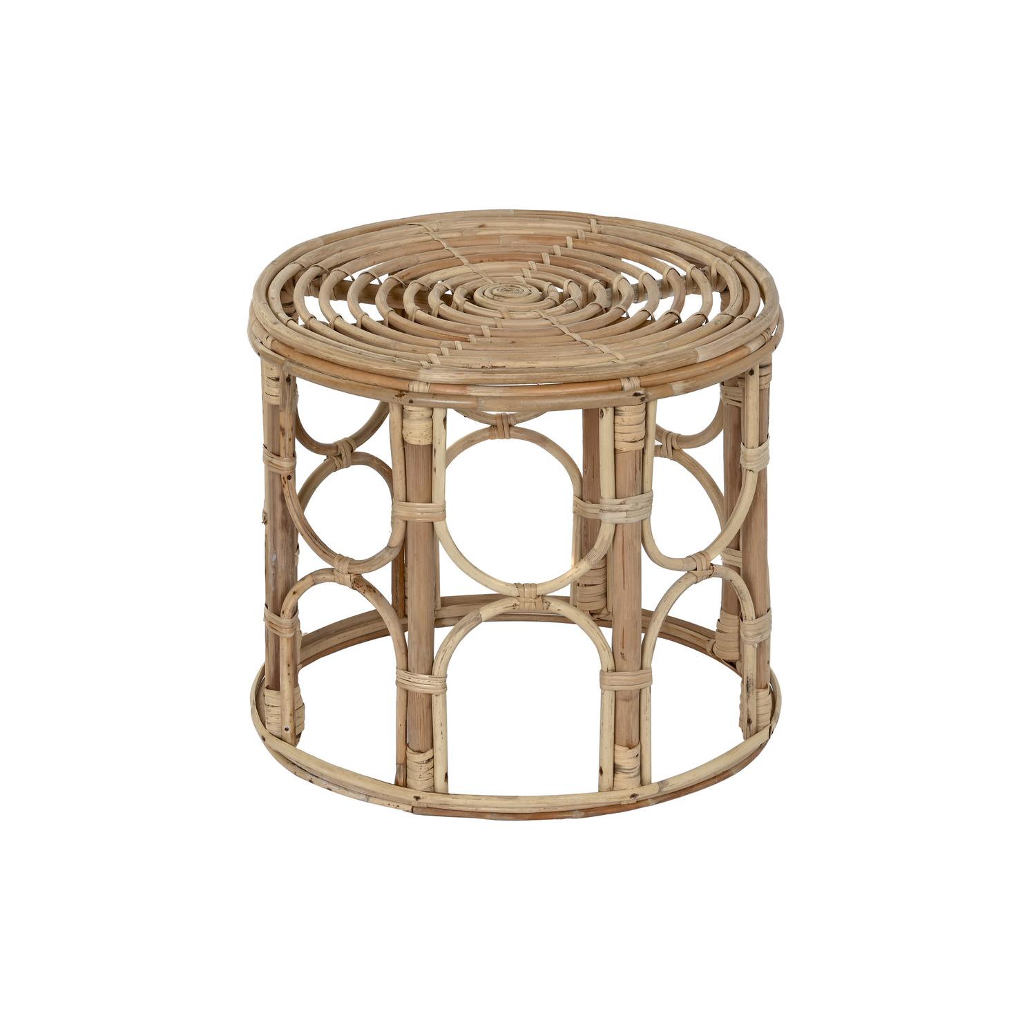 Mesita Auxiliar Ratan 38X38X38 Natural - Fijalo - El mejor complemento para tu hogar.