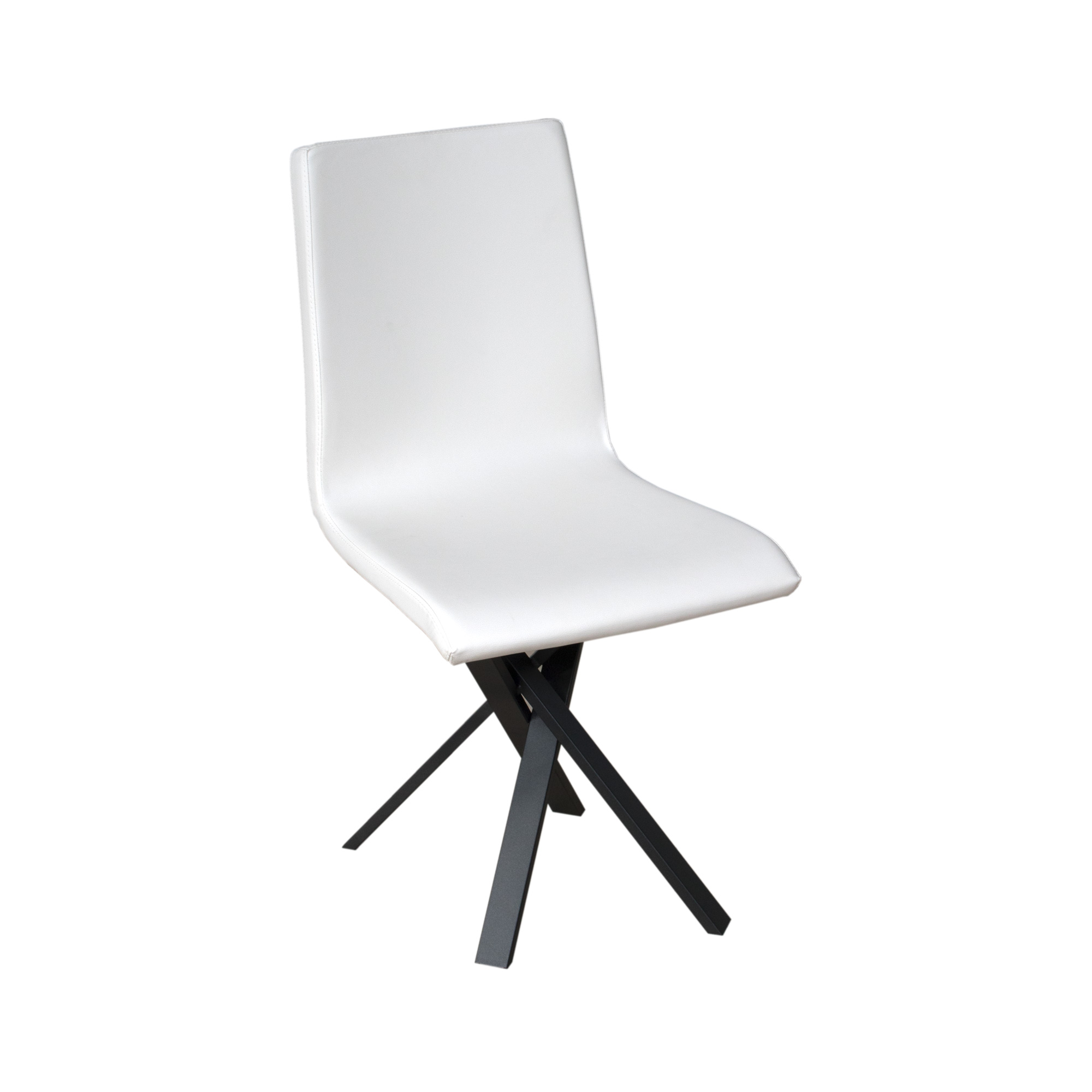 Silla Aury Antracita Patas Cojín Blanco 01 (Tipo Volantis) - Itamoby
