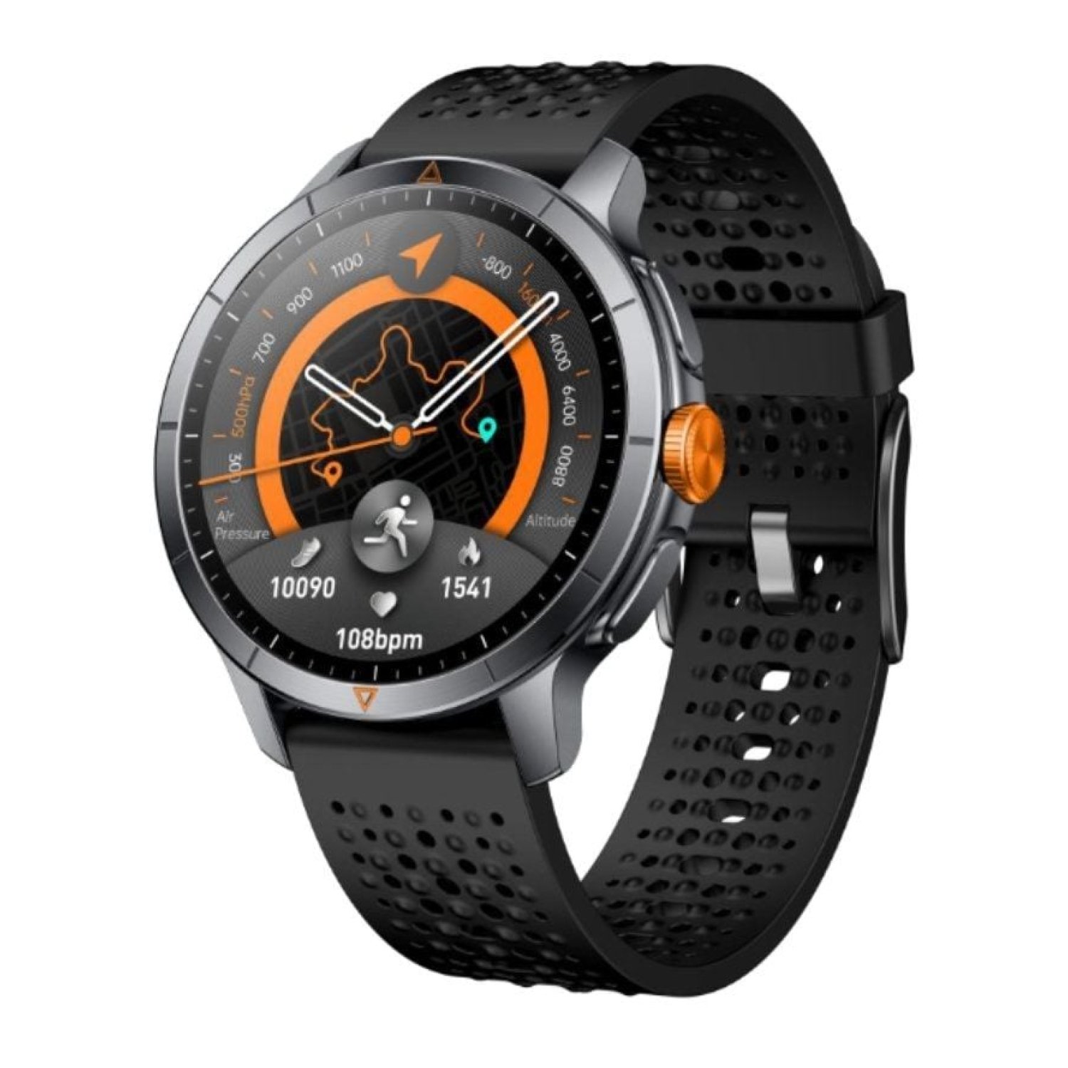 Qubo SMT-500 · Smartwatch · GPS · Notificaciones · Frecuencia Cardíaca · Negro