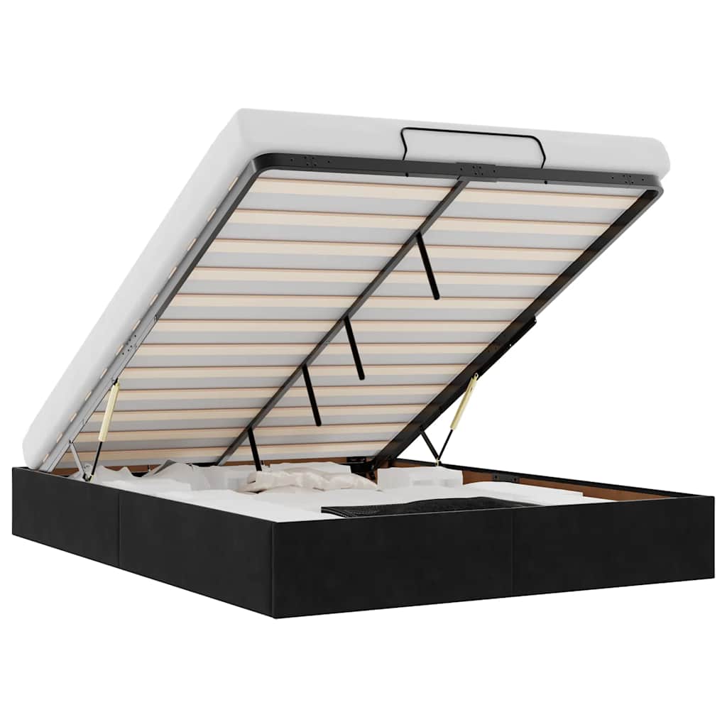 vidaXL Estructura cama otomana sin colchón terciopelo negro 140x200cm
