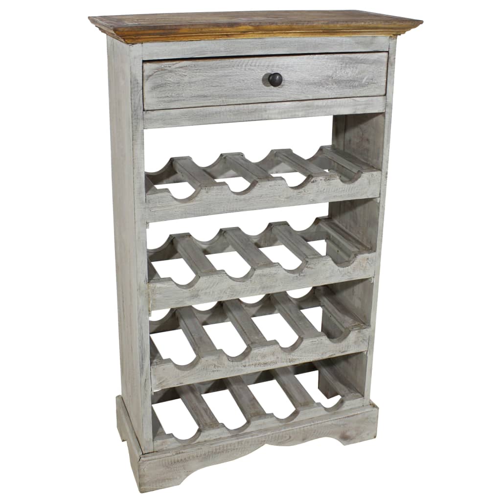 vidaXL Botellero de madera maciza de caoba 55x23x85 cm