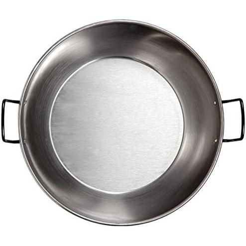 Vaello Sartén Honda Pulida 34cm Acero Laminado Ideal para Guisar Arroces y Calderetas
