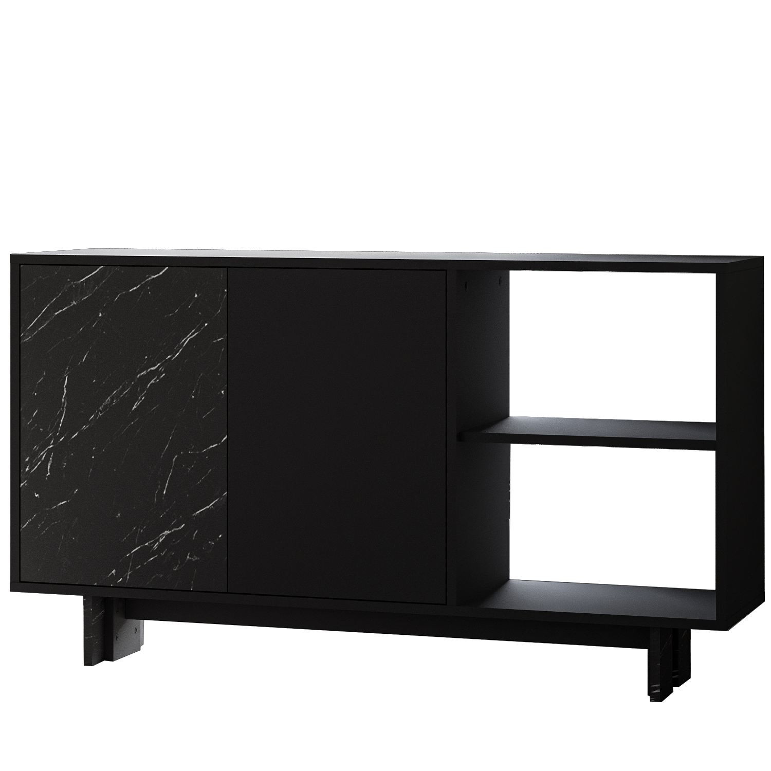 Habitat y Jardin - Aparador de madera "Ravello" - 140 x 35 x 80 cm - Negro