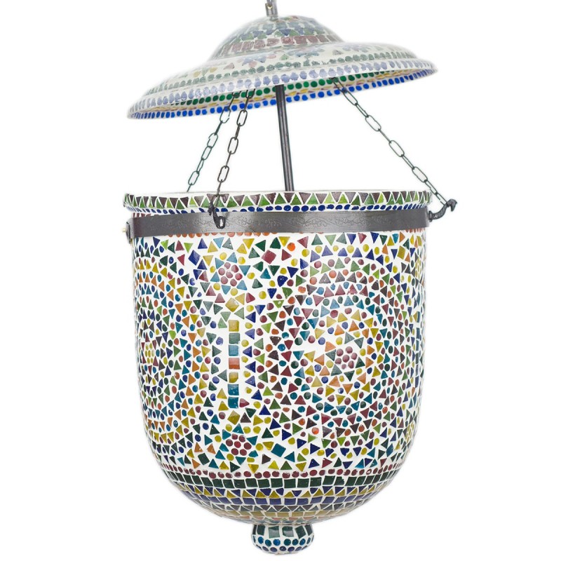 SIGNES GRIMALT Lámpara Marroquí Techo Cristal Vidrio Multicolor 50x28x28cm