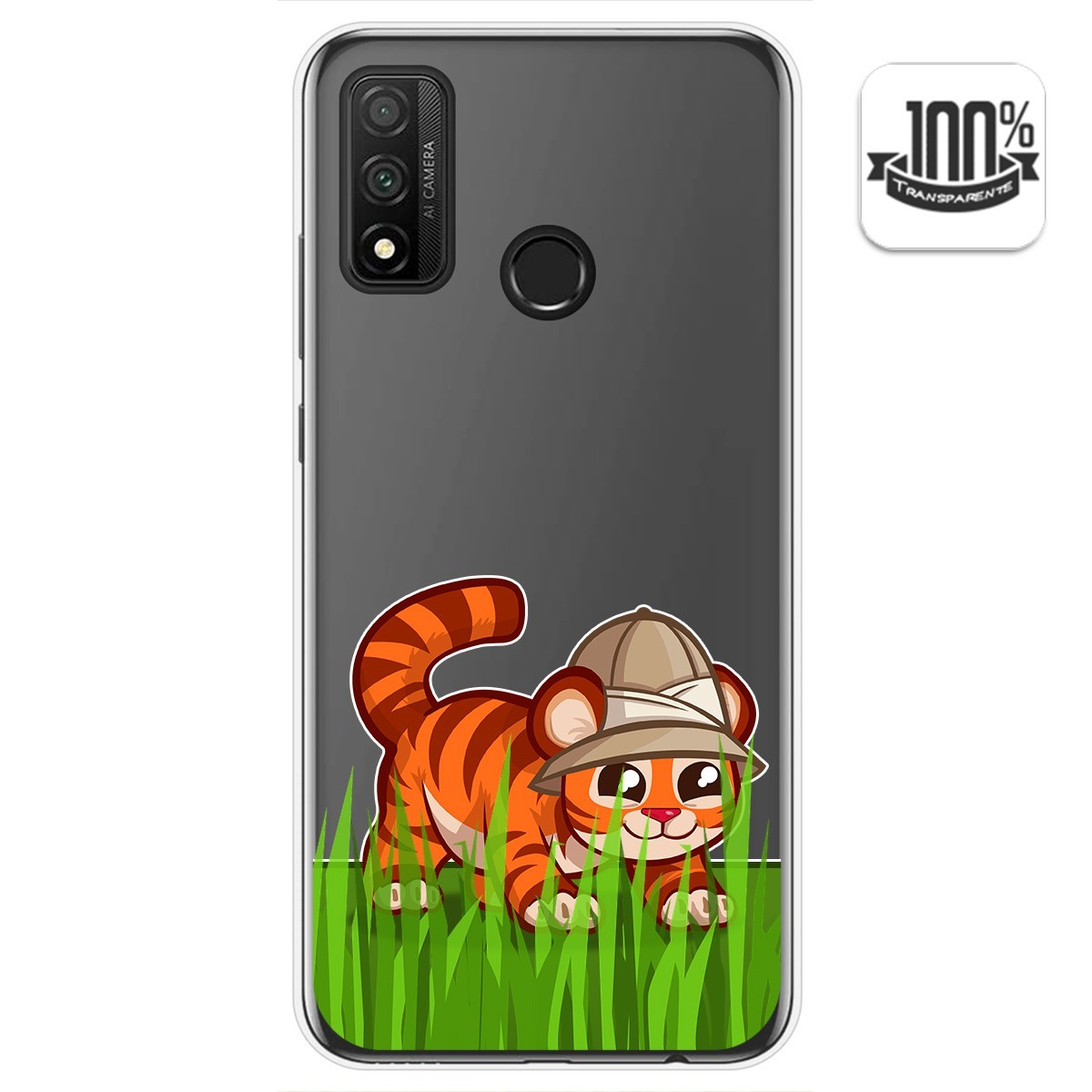 Tumundosmartphone Funda Gel Transparente para Huawei P Smart 2020 diseño Tigre Dibujos
