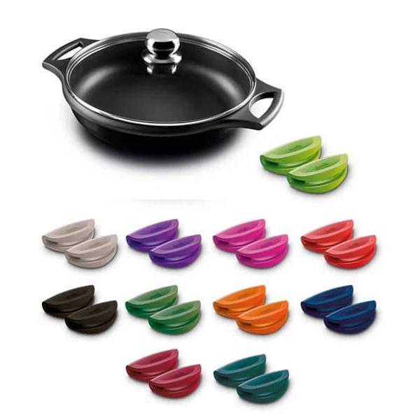 Olla Aluminio 30cm 5L baja Castey CLASSIC IR30 TAPADERA  | Adecuado para todos los fuegos incluida inducción, Negro