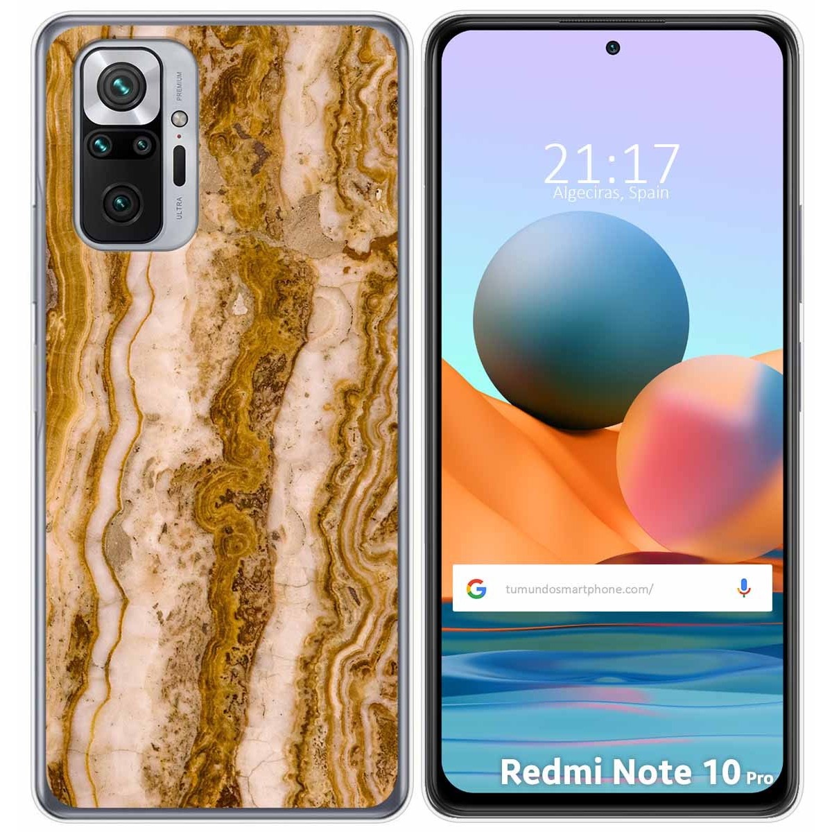 Tumundosmartphone Funda Gel Tpu para Xiaomi Redmi Note 10 Pro diseño Mármol 10 Dibujos