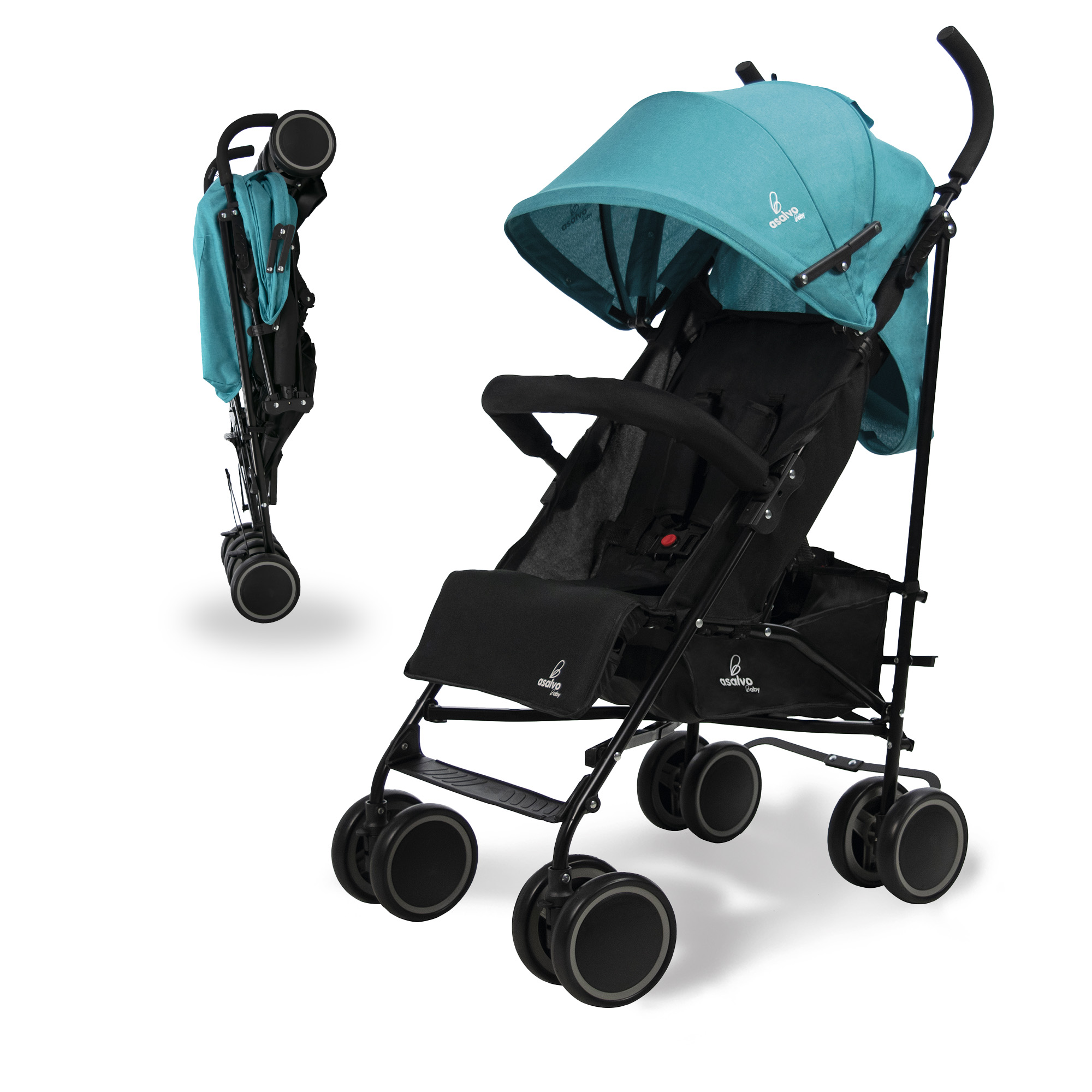 Asalvo Silla de Paseo para bebés ligera Tokyo - Desde 6 meses hasta 15 kg, Fácil de plegar, Compacta, Ruedas dobles, Multiposición