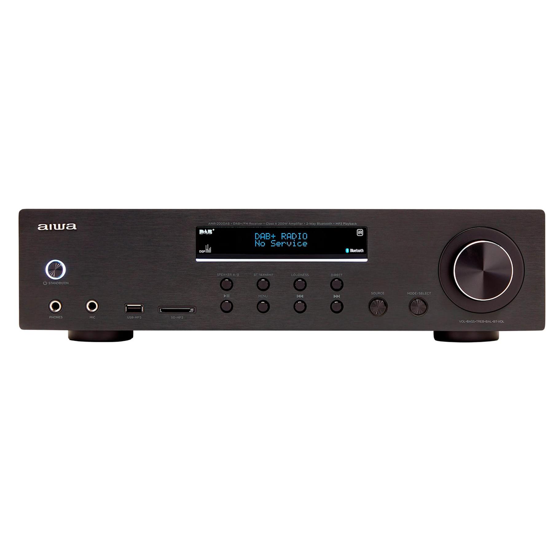 aiwa AMR-200DAB Black / Amplificador estéreo de alta potencia 200W