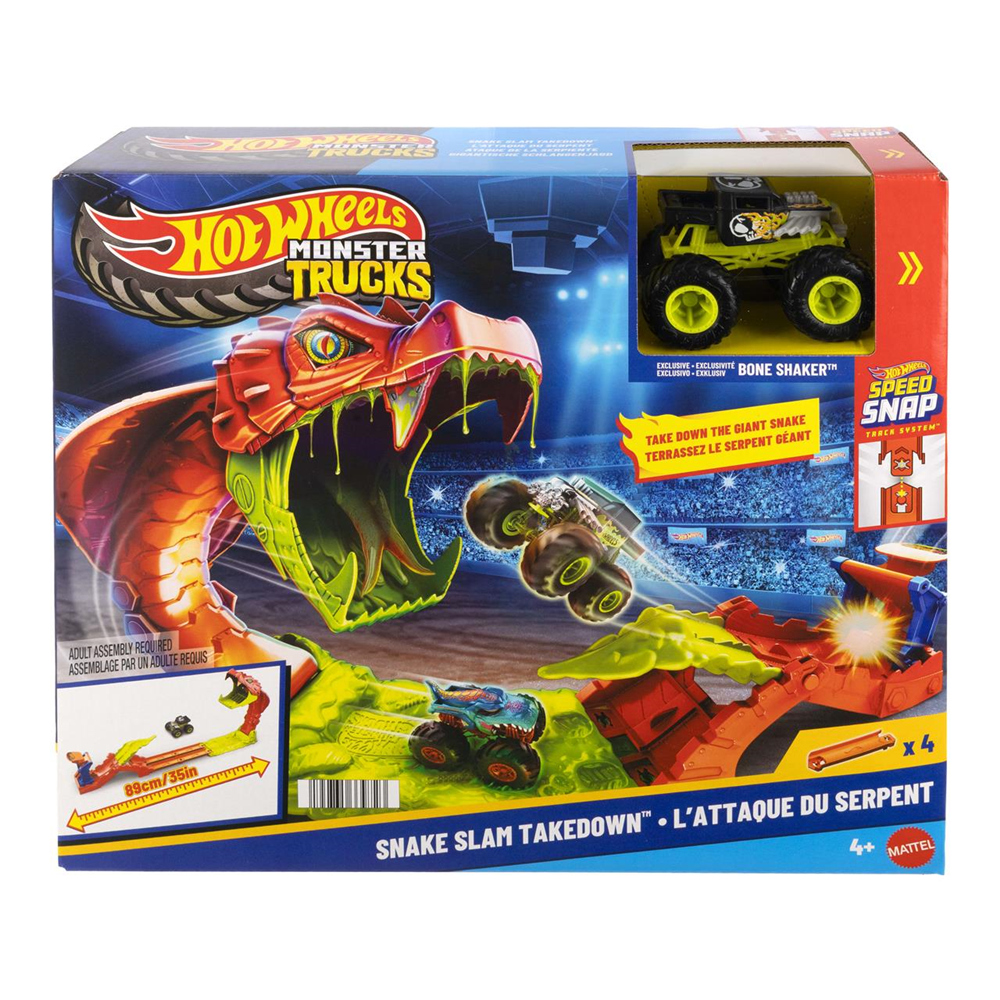 Pista Hot Wheels Monster Trucks Mordedura De Serpiente 31x36x9 cm (Mattel JJN44)