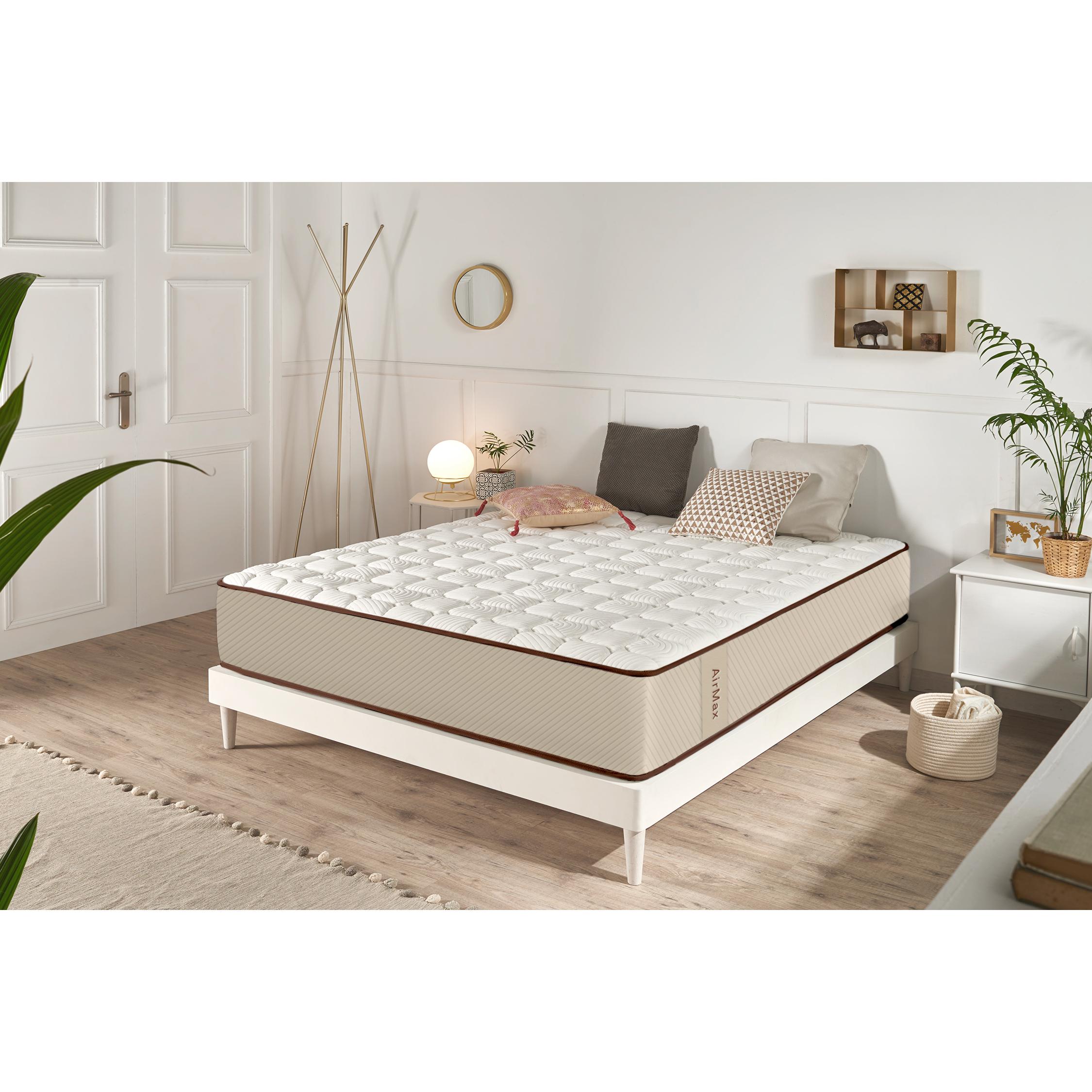 Colchón Viscoelástica Air Max -  Ergonómico - Independecia de lechos - Transpirable - 30 CM - Blanco - 80X180 - Moonia