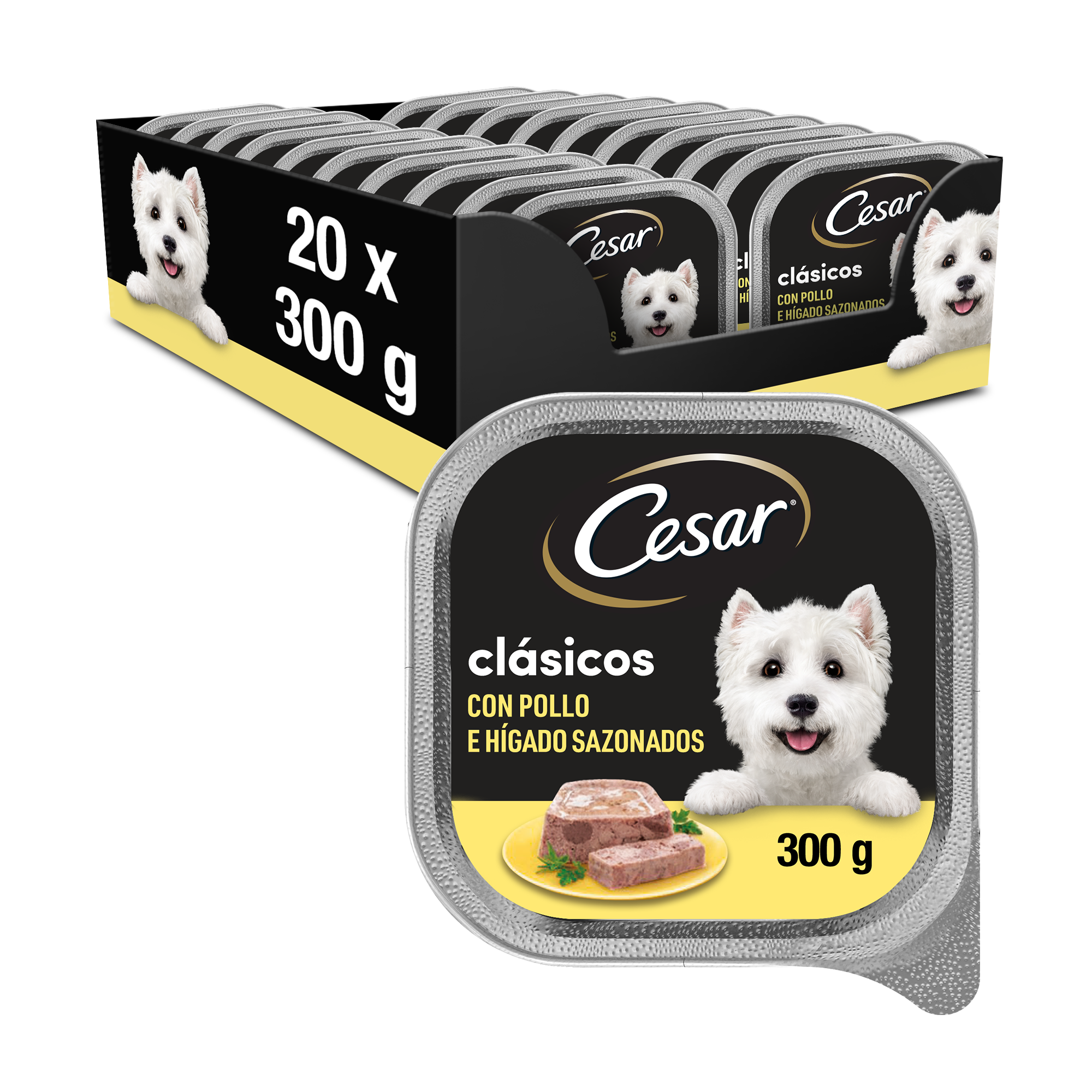 CESAR Comida Húmeda para Perros, Sabor Buey en Paté (Pack de 14 Tarrinas x  150g)