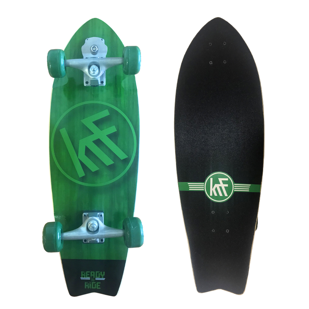 KRF The New Urban Concept Monopatín Surf Skate Rojo 31x10.25x7 - Tabla Arce Canadiense - Ruedas PU Casting 70x51mm