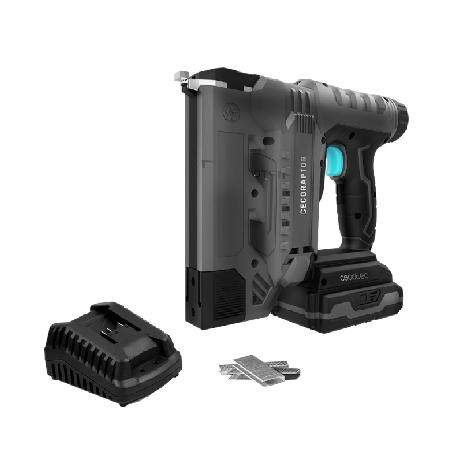 Cecotec Grapadora de Batería CecoRaptor Perfect Staples&Nails 2020 Advance. 20 V y 2000 mAh, Velocidad 30 Disparos por minuto