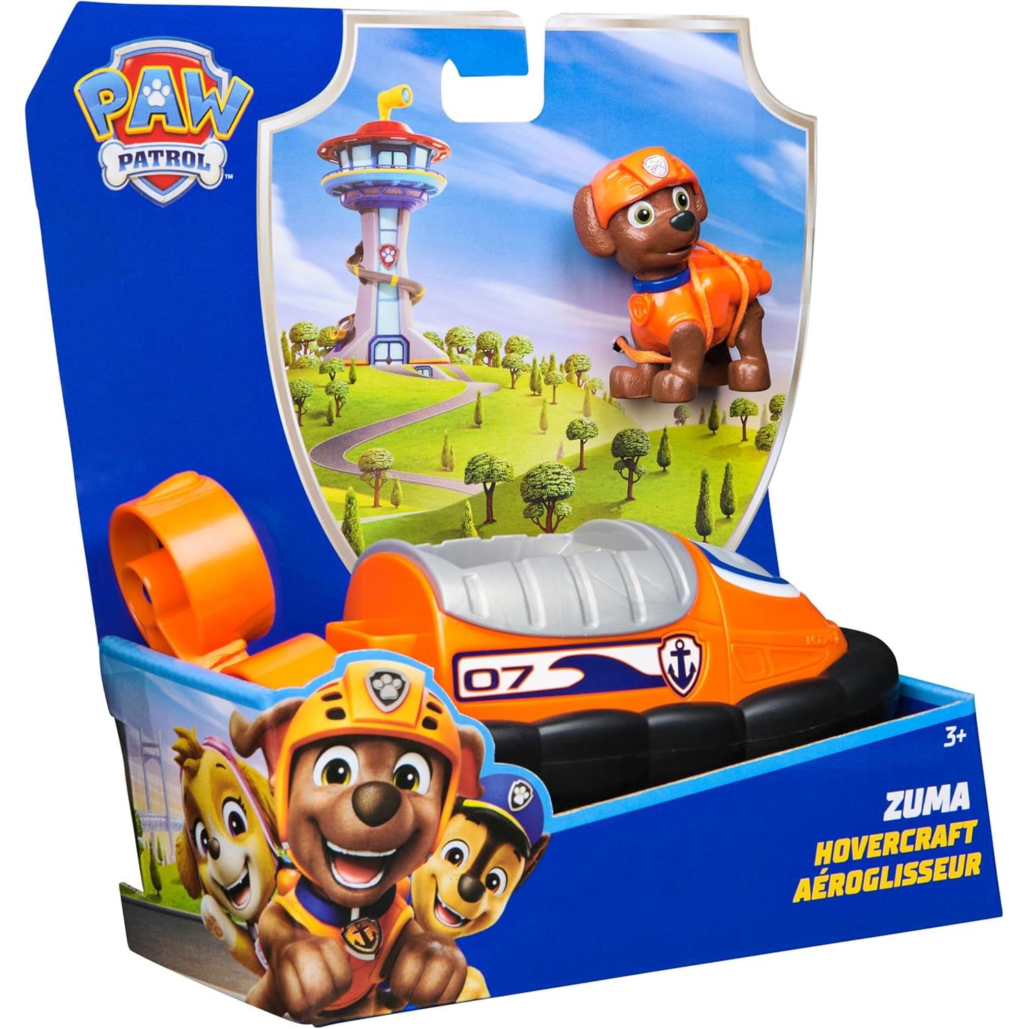 Patrulla Canina - VEHÍCULO AERODESLIZADOR Y Figura Zuma - Patrulla Canina Juguetes - Juguetes Niños 3 Años + (Spin Master 6071225)