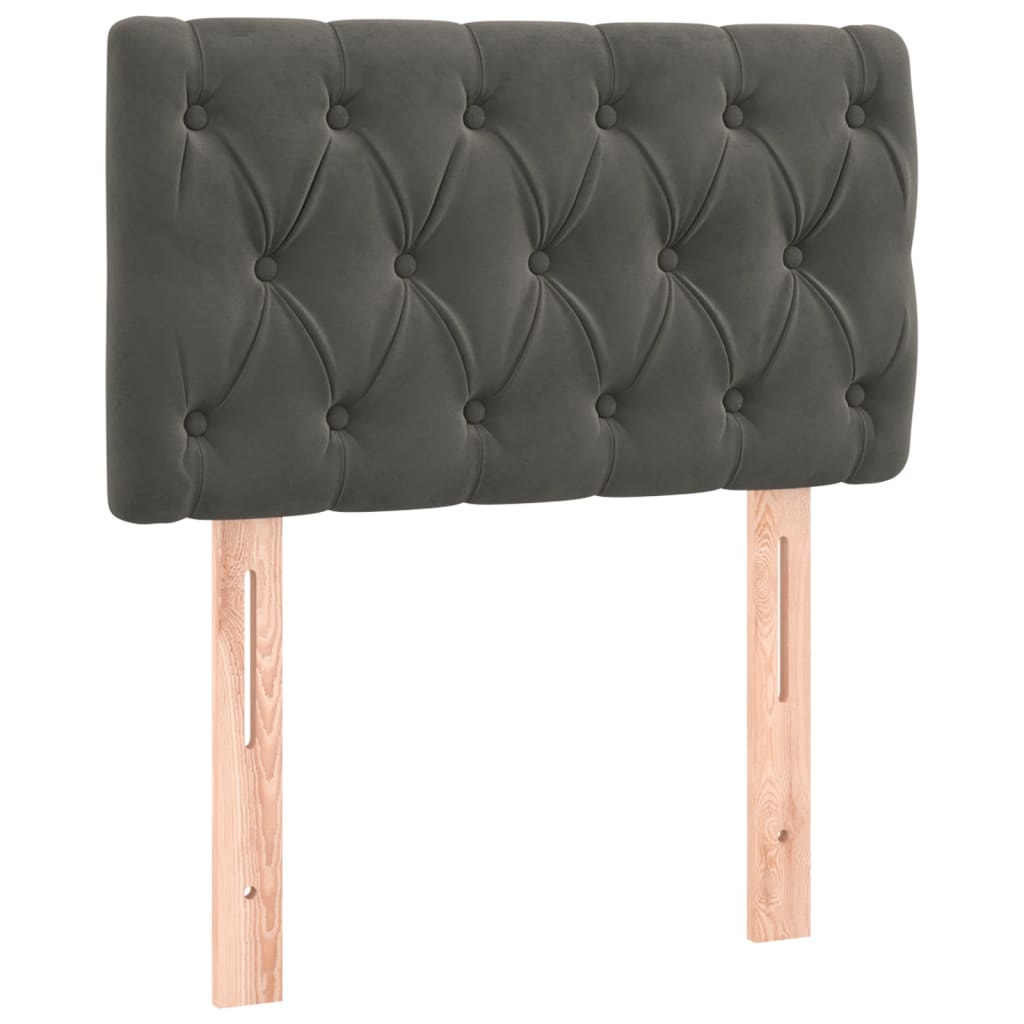 vidaXL Cabecero con LED de terciopelo gris oscuro 80x7x78/88 cm