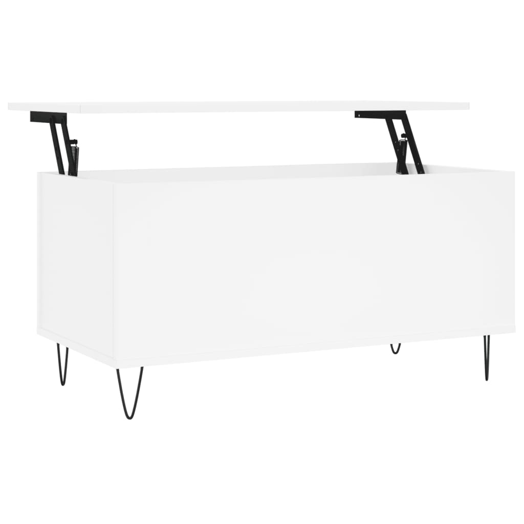Mesa de Centro Vidaxl Contrachapada 90x44,5x45 Cm Blanco/Negro