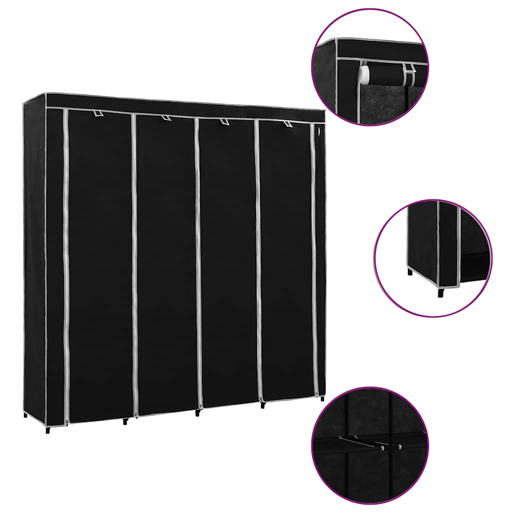 vidaXL Armario con 4 compartimentos 175x45x170 cm en color Gris/Marrón/Negro y más | almacenamiento funcional diseño moderno para baño dormitorio sala
