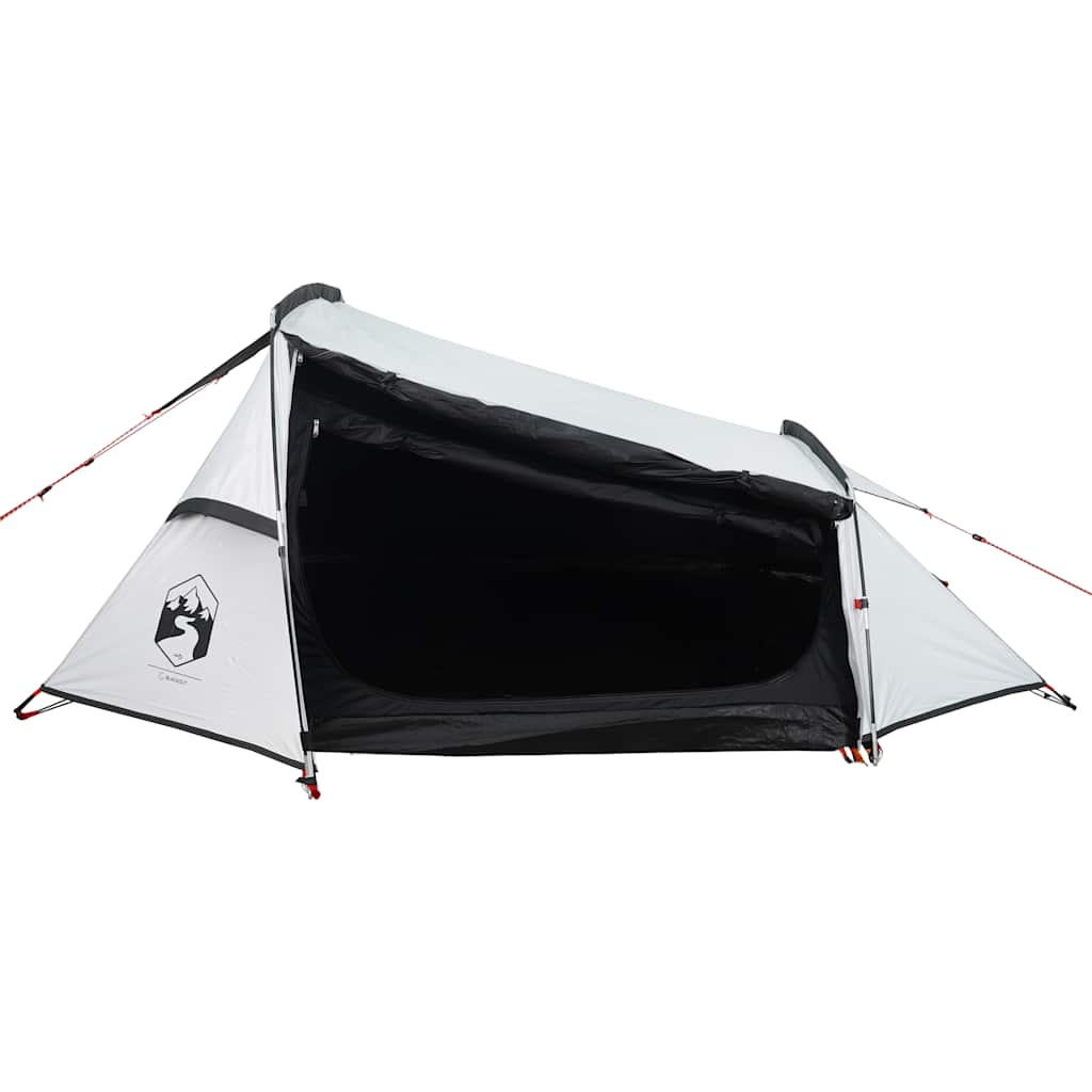vidaXL Tienda campaña túnel 2 personas tela opaca impermeable Color Blanco opaco, Gris y naranja, Azul y mas
