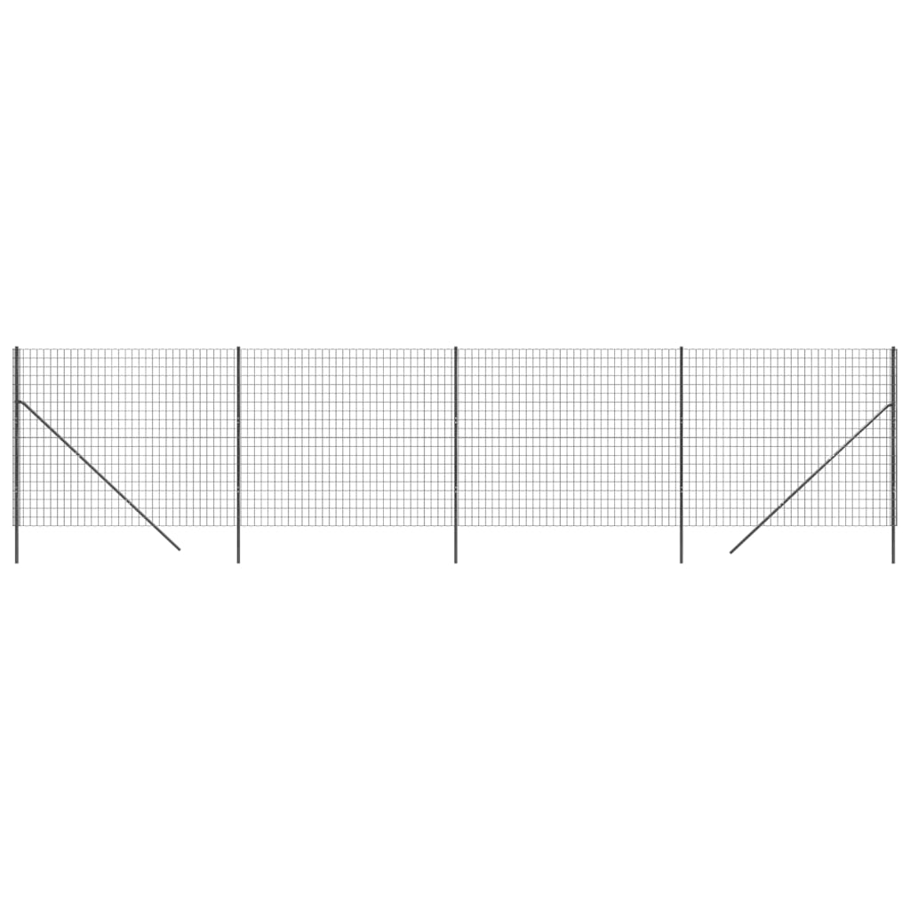 vidaXL Cerca de alambre de acero galvanizado gris antracita 1,6x10 m