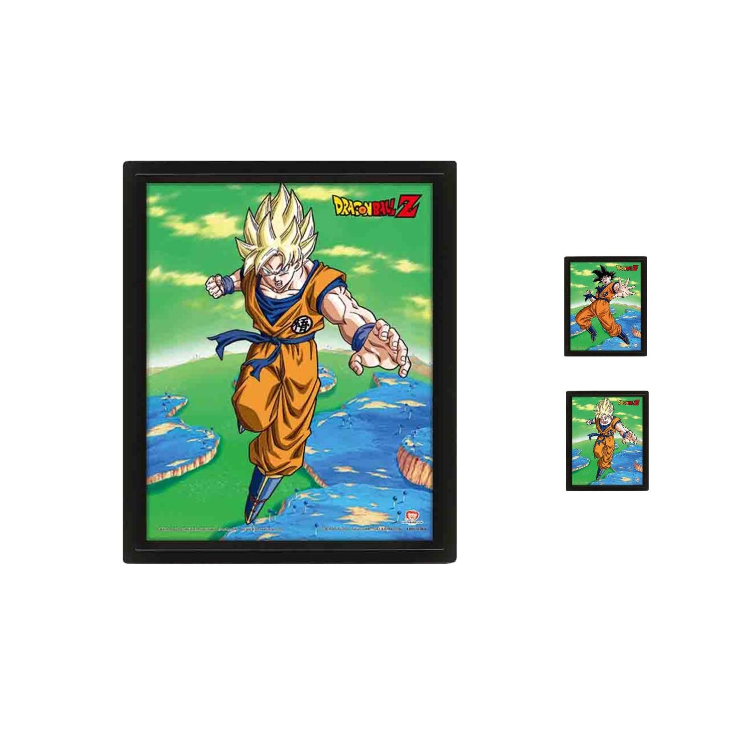 Poster 3d dragon ball z super saiyan transformation
