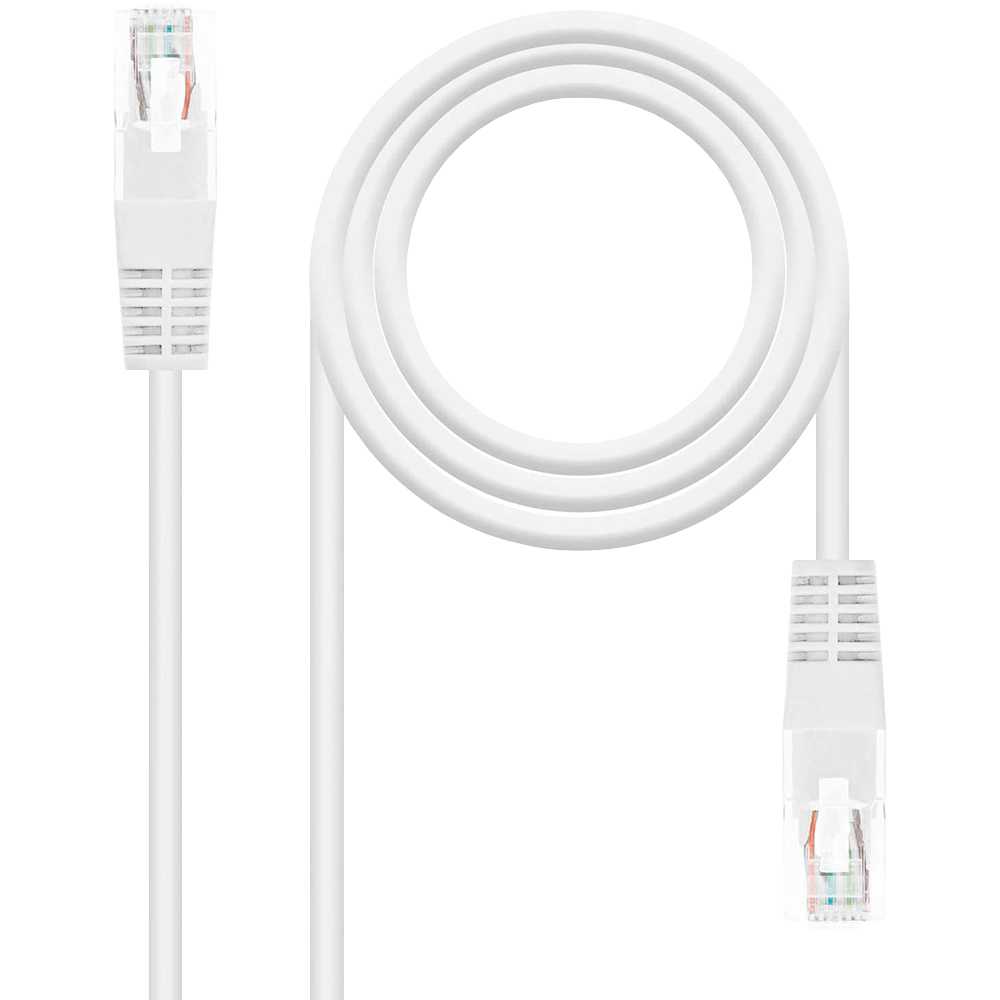 Nanocable 10.20.0100-W 0.5m Cat.5e Cable de Red RJ45 Macho Blanco para PC Ordenador Portátil Consolas Routers Impresoras TV Ethernet Internet LAN Local Area Network UTP 8P8C