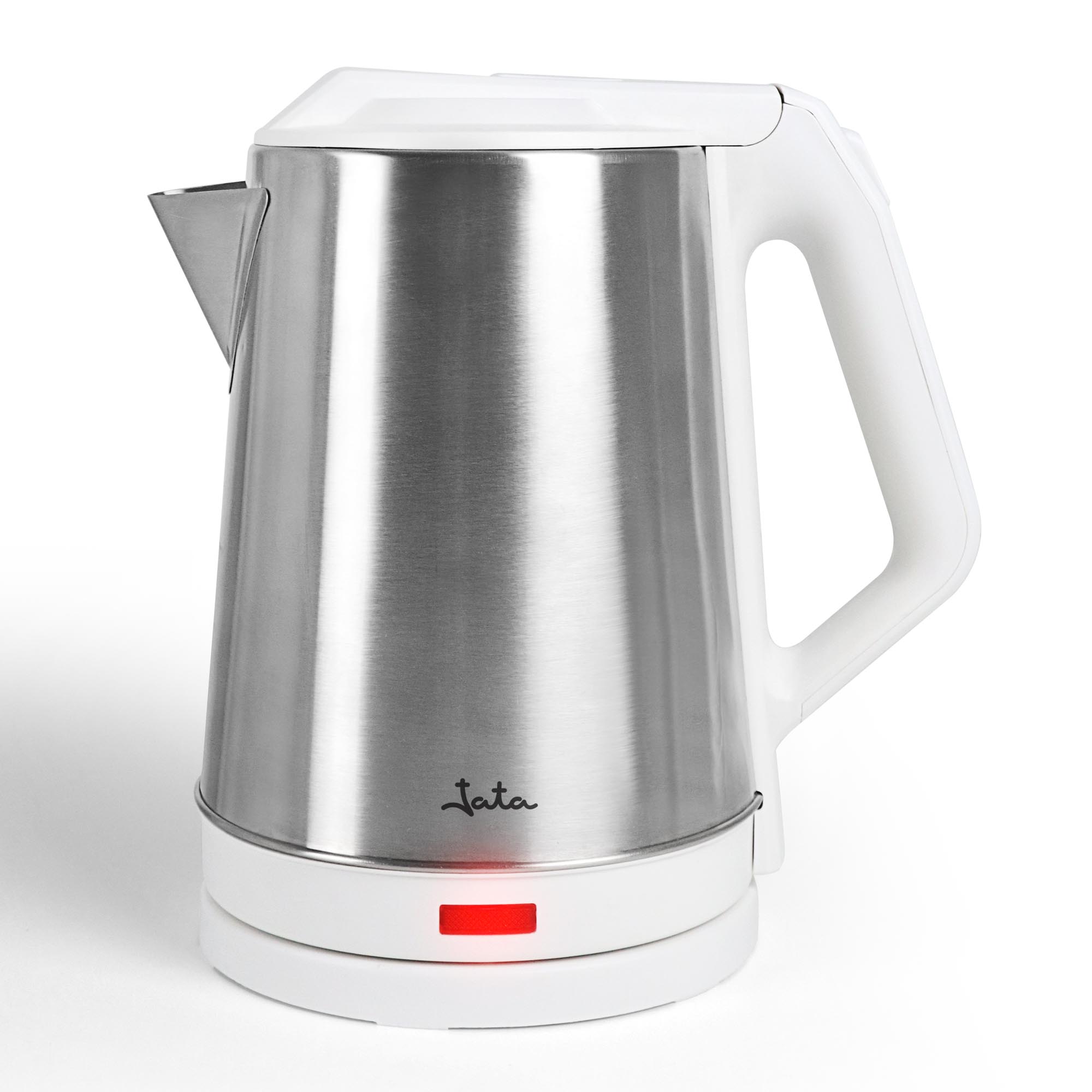 JATA JEHA1723 - Hervidor Agua Electrico de 2 L. 1500 W. Máxima rapidez de ebullición. Cuerpo de acero inox. Jarra sin cable. Tapa abatible. Indicador de nivel de agua