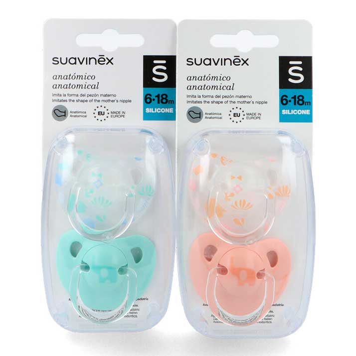 Suavinex Chupete Anatomico Silicona 6.18M  2 Uds