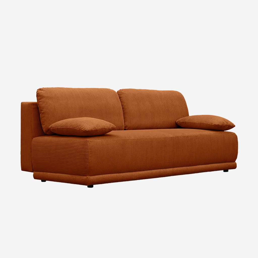 sweeek - Sofá cama en pana fina con baúl de almacenamiento, 3 plazas Antracita - 192x100x81 cm
