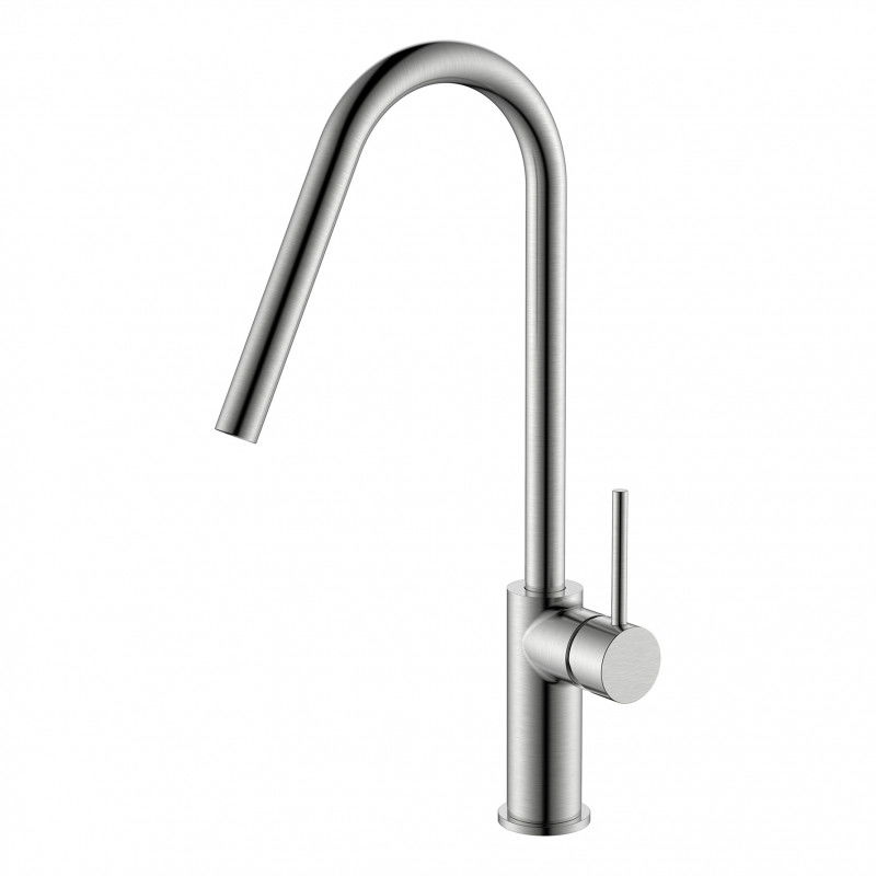 Imex Kenia GCE020/NQ grifo de cocina monomando caño alto latón níquel cepillado
