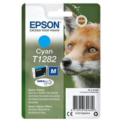 Epson - Cartucho de tinta C13T12824012 cian para impresoras EPSON S22, SX125, 420W y 425W, 3,5 ml, reciclado y ecológico