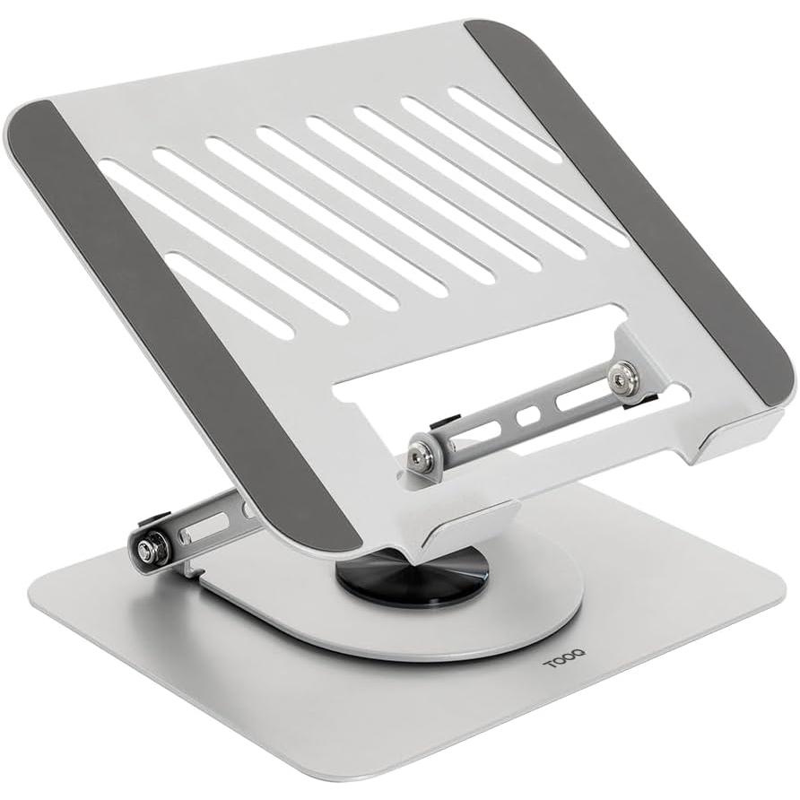 TOOQ PH-Dafne-S - Soporte Elevador con rotación 360° y Ajustable, para Dispositivos de 11”-17”, Color Plata