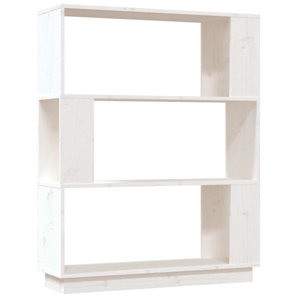 vidaXL Estantería/divisor madera de pino 80x25x101 cm Natural, Blanco, Gris Mueble Almacenaje Estantería para Oficina, Estudio, Dormitorio Estantería/Librería/ mueble de Almacenamiento