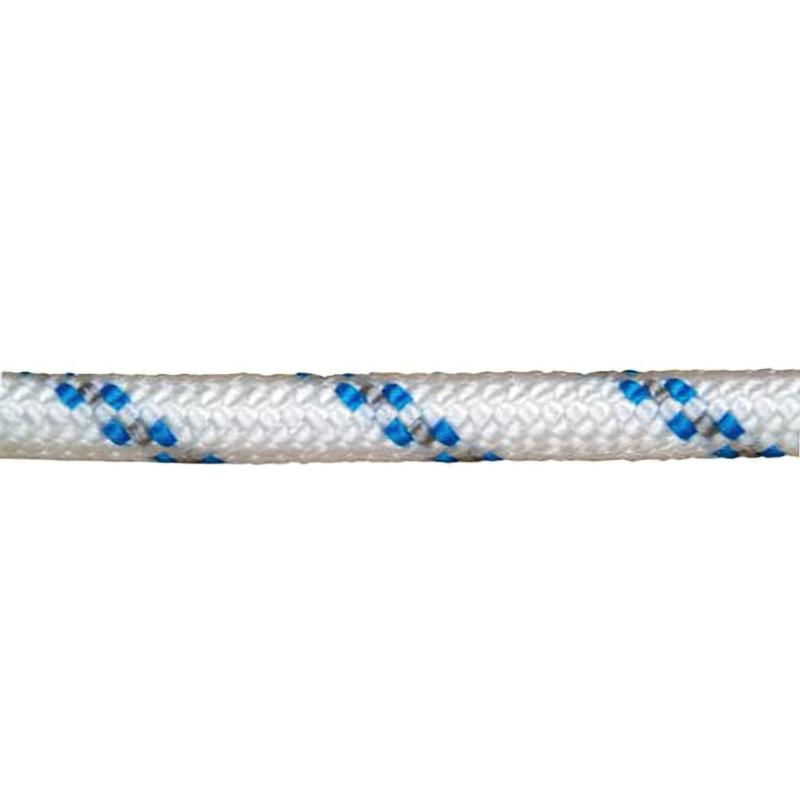 Cuerda poliester trenzada blanco / azul 12 mm. bobina 100 m.