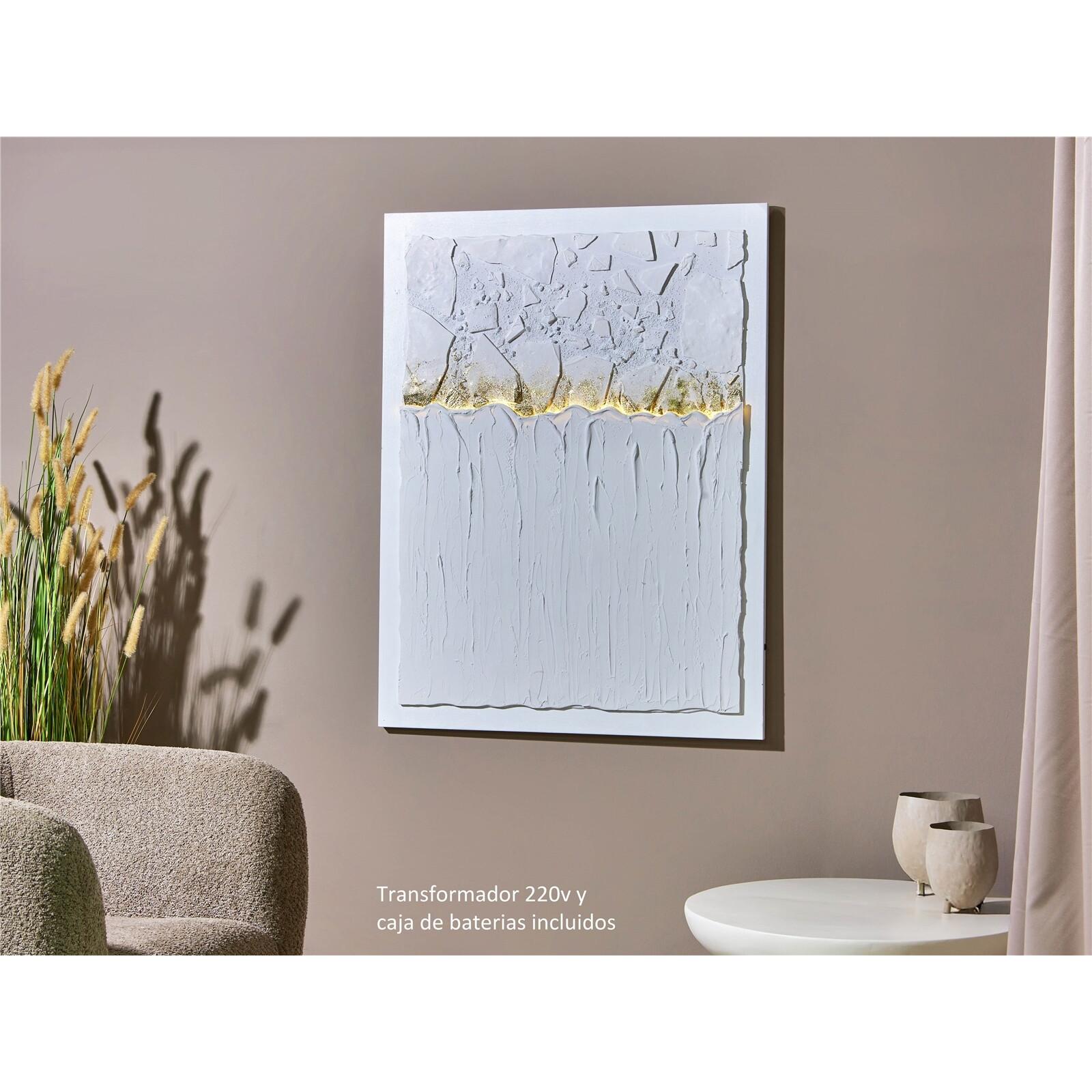 Oleo abstr con relieve c/led y oro 90x120 cms. 90x3x120 cms. El mejor complemento para tu hogar.