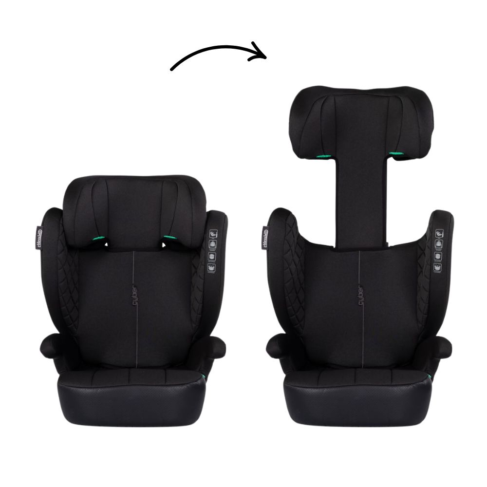 Silla de Auto Convertible CYBER i-Size 100-150 cm, Segura y Ergonómica con Protección Lateral, para Crecimiento del Niño
