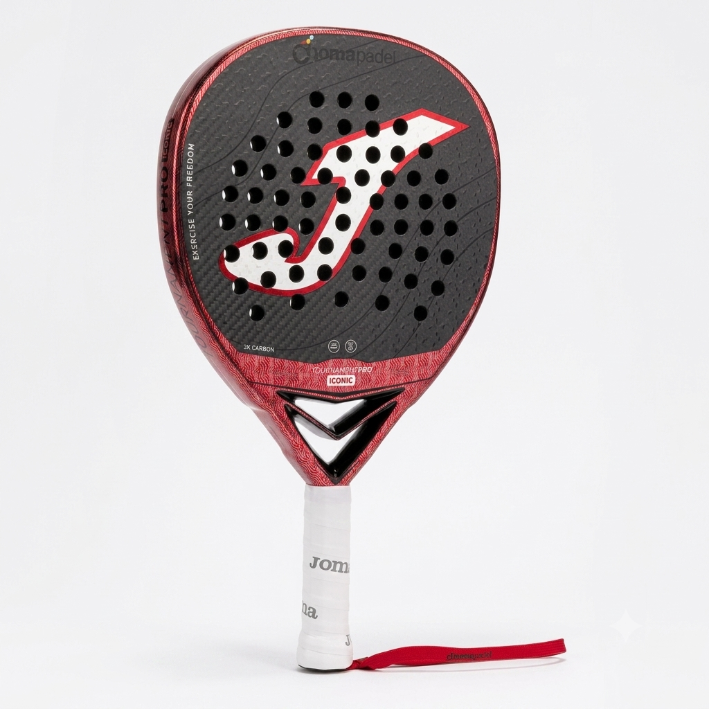 PALA DE PADEL JOMA TOURNAMENT PRO ICONIC NEGRO ROJO 2026