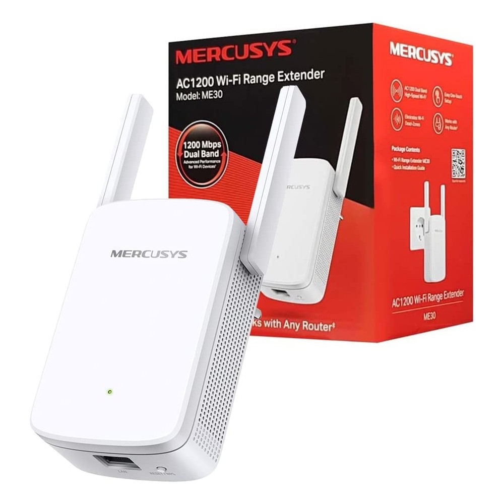 Mercusys ME30 Repetidor WiFi AC1200 Doble Banda Puerto Ethernet MERCUSYS ME30